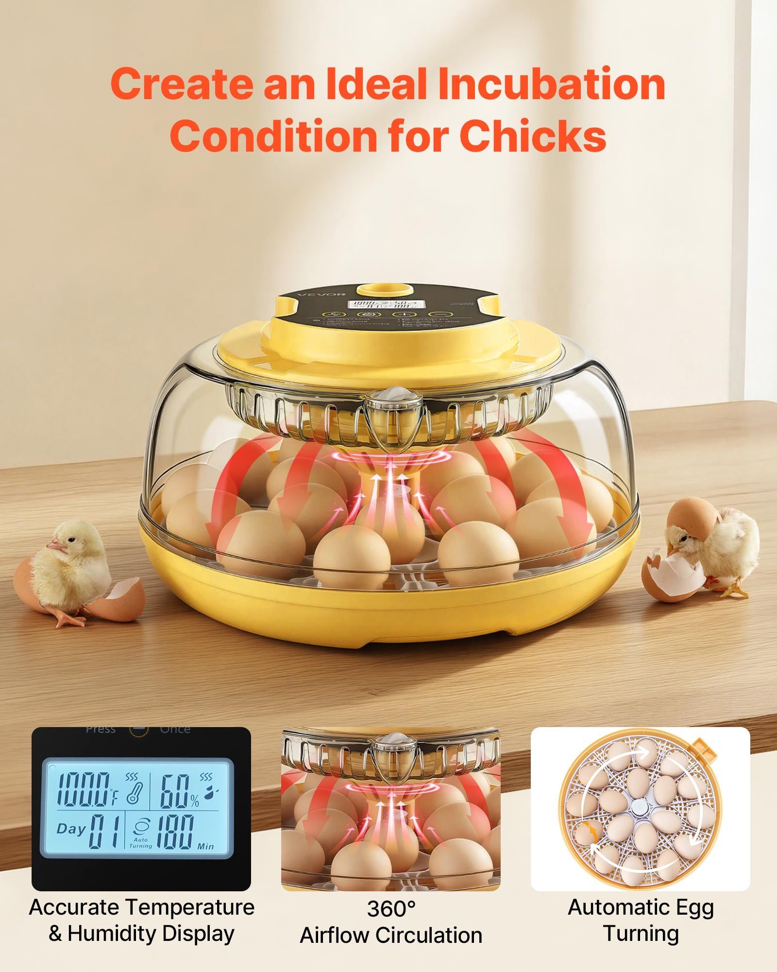 Auto 18 Egg Incubator with LED - Poultry Incubator avis et prix